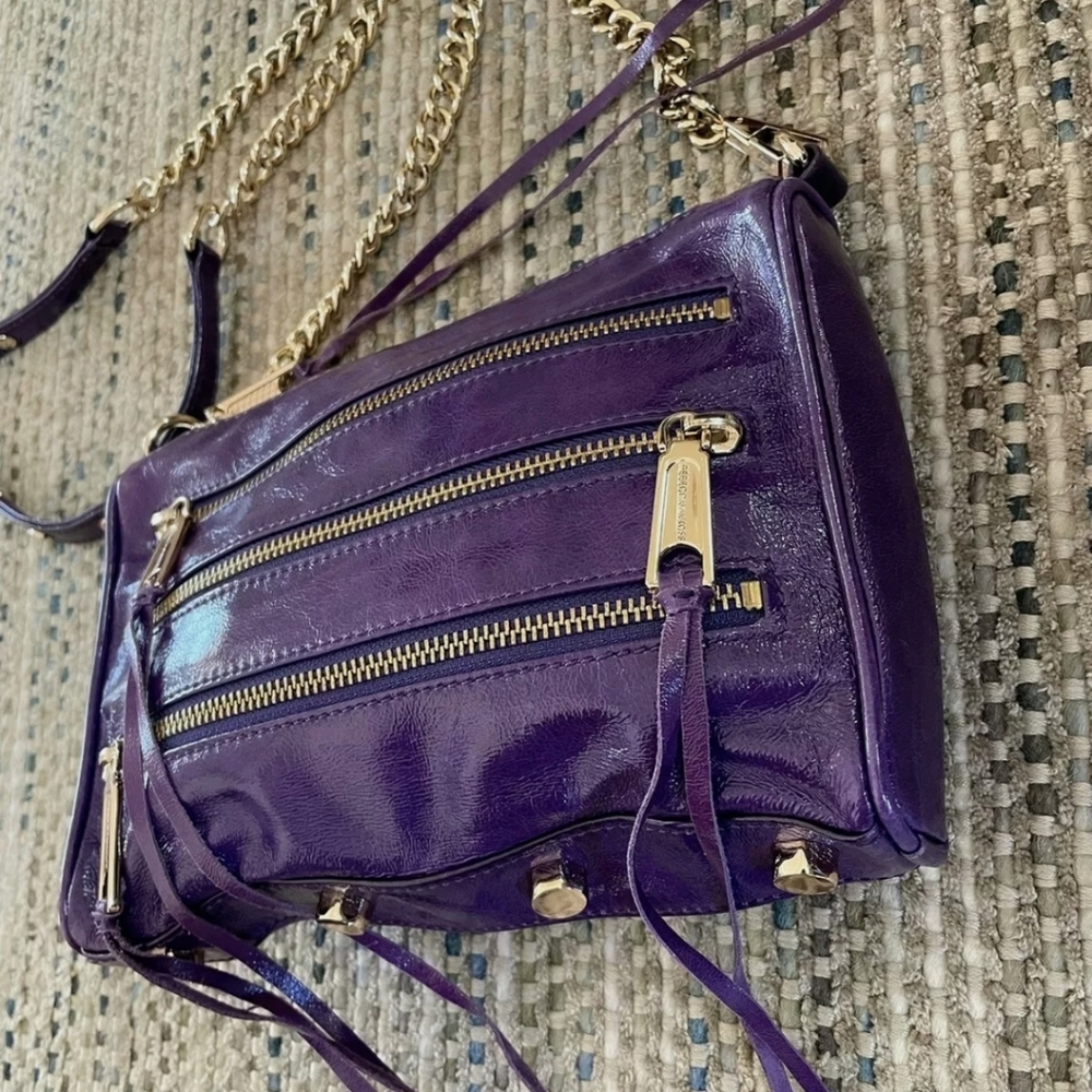 Rebecca Minkoff Crossbody Mini 5 zipper Purple Leather
